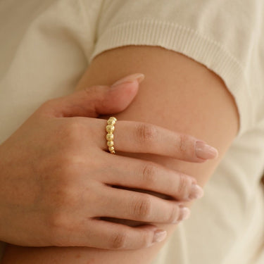 Big Bead Ring Verguld Zilver