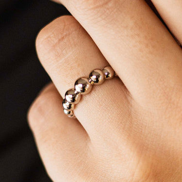 Big Bead Ring Zilver