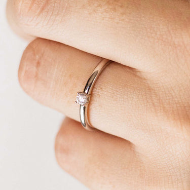 Briljant Solitair Ring Zilver
