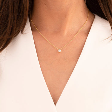 Briljant Rond Collier Verguld Zilver