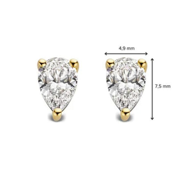 Detailfoto van peer diamant in Ava oorstekers