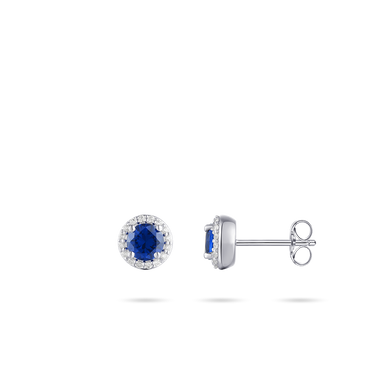 Halo Oorstekers Blauw Zilver