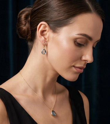 Oorhangers met Blauwe Steen 14k Geelgoud van Swing Jewels