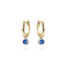 Halo Oorringen met Bedel Blauw Verguld Zilver