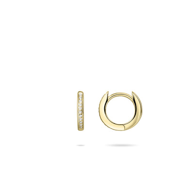 Huggie Pave Ohrringe Silber vergoldet (12mm)