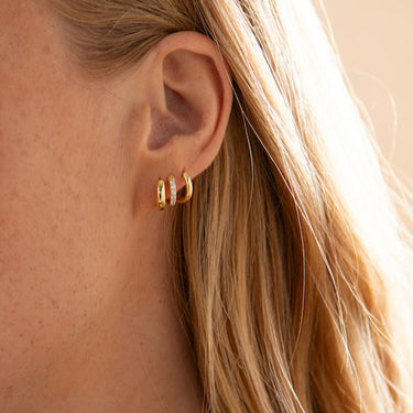 Oorringen 2 mm breed - 12 mm diameter (verguld zilver)
