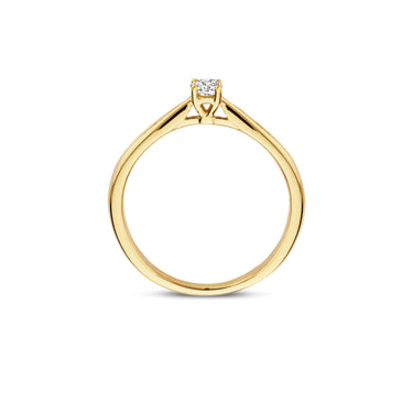 Solitair ring 0,15ct lab-grown diamant geelgoud