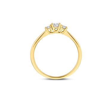 Trilogy ring 0,26ct lab-grown diamant geelgoud