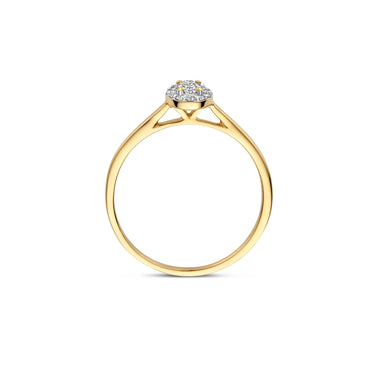 Ovale halo ring 0,20ct lab-grown diamant geelgoud