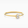 Ovale solitair ring 0,20ct lab-grown diamant geelgoud