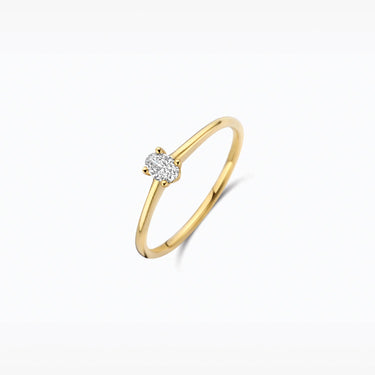 Ovale solitair ring 0,20ct lab-grown diamant geelgoud