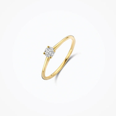 Ronde solitair ring 0,20ct lab-grown diamant geelgoud