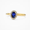 Bicolor ring blauwe saffier & lab-grown diamant geel- en witgoud