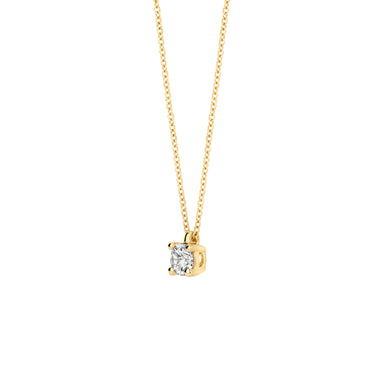 Solitair ketting 0,20ct lab-grown diamant geelgoud
