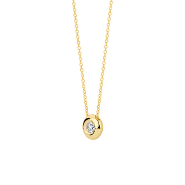 Bezet hangertje ketting 0,10ct lab-grown diamant geelgoud