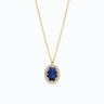 Collier blauwe saffier & lab-grown diamant geelgoud
