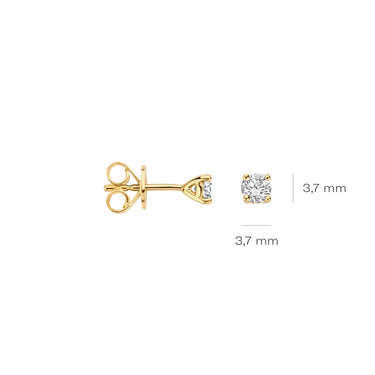 Minimalistische oorstekers 0,40ct lab-grown diamant geelgoud
