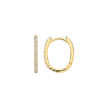 Ovale oorringen 0,33ct pavé lab-grown diamant geelgoud