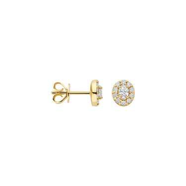 Entourage oorknoppen 0,36ct lab-grown diamant geelgoud