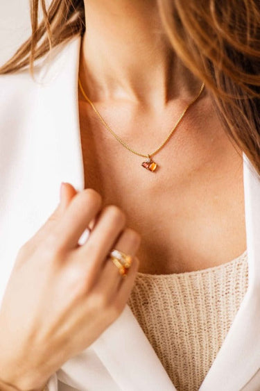 Dashing Details Collier Oranje Verguld Zilver