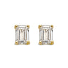 Nora oorstekers met 1,00 crt emerald lab-grown diamant in geelgoud