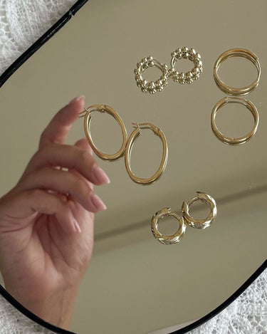 14k Geelgouden Oorringen met Bolletjes