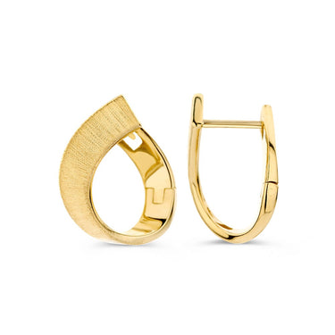 14k Geelgouden Twist Oorringen Mat
