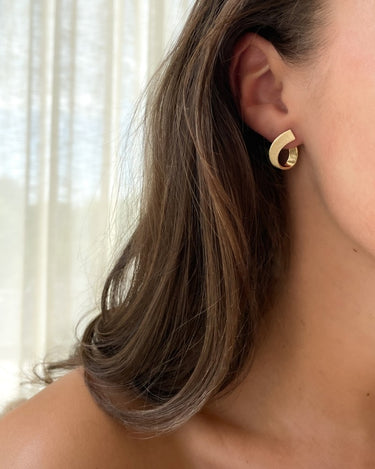 14k Geelgouden Twist Oorringen Mat