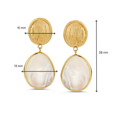 14k Geelgouden Oorstekers met Parelmoer