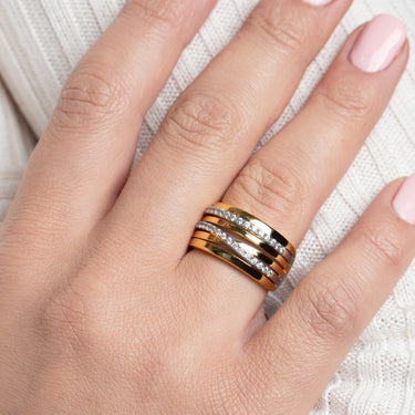 Cocktail Statement Ring Verguld Zilver