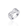 Dubbele Crossover Ring Zilver