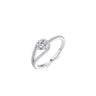Solitair Ring met Pave Band Zilver