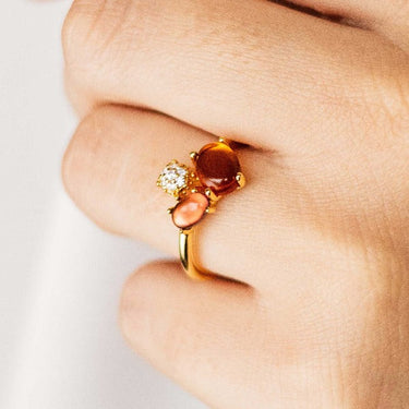 Dashing Details Ring Oranje Verguld Zilver