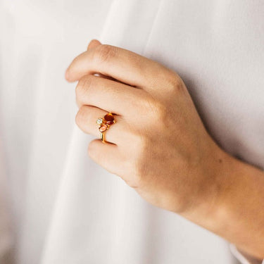 Dashing Details Ring Oranje Verguld Zilver
