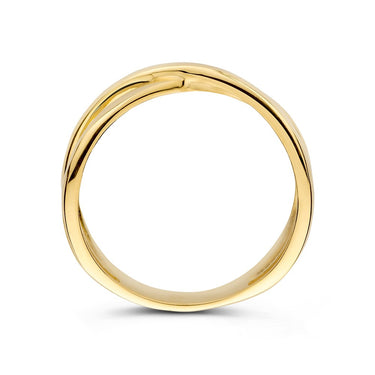 Open Crossover Ring 14k Geelgoud