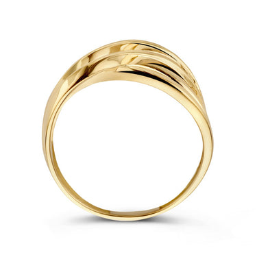 Ring met Gekruiste Banen 14k Geelgoud