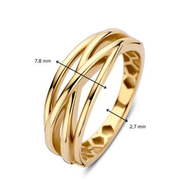 Crossover Ring 14k Geelgoud