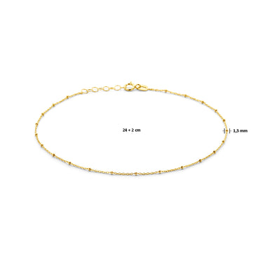 Gouden enkelbandje met bolletjes design, juwelier Amsterdam Rosy Barker