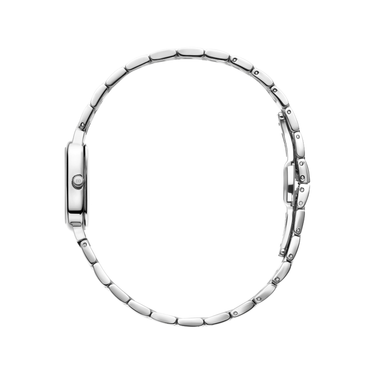 Stijlvol vierkant horloge van Danish Design met een lichte wijzerplaat.
