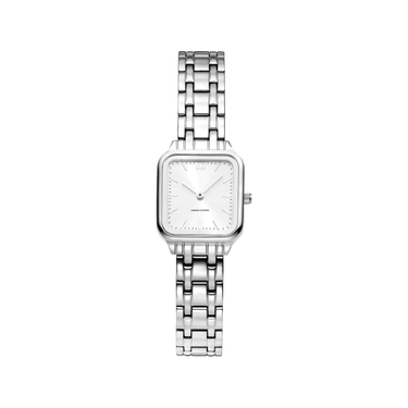 Stijlvol vierkant horloge van Danish Design met een lichte wijzerplaat.