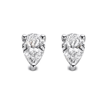 Witgouden oorstekers met peer geslepen lab-grown diamant