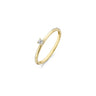 Geelgouden 14k solitair ring met zirkonia steen