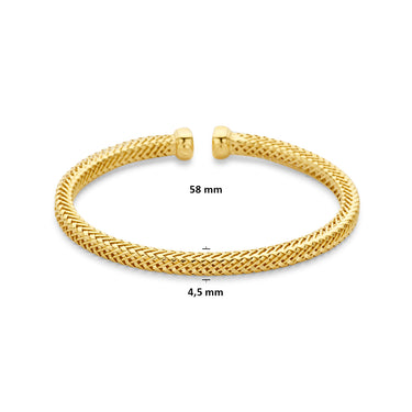Gevlochten Klemband 4,5 mm Goud Verguld Zilver - beeld 3