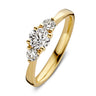 Trilogy verlovingsring van 18 karaat geelgoud met 0.75 ct lab-grown diamanten