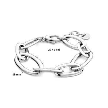 Chunky Schakelarmband 19 mm Zilver - beeld 3