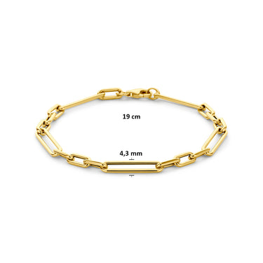Ankerschakel Armband met Staafjes 4,3 mm 14k Geelgoud - beeld 3