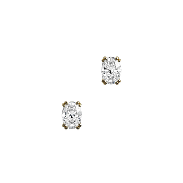 18k Gouden Oorstekers met Diamant | Ovaal | 0.6 ct