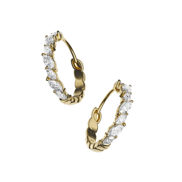 18k Gouden Oorringen met Diamant | Markies | 1.44 ct