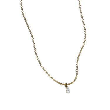 18k Gouden Ketting met Diamant | Peer | 0.53 ct