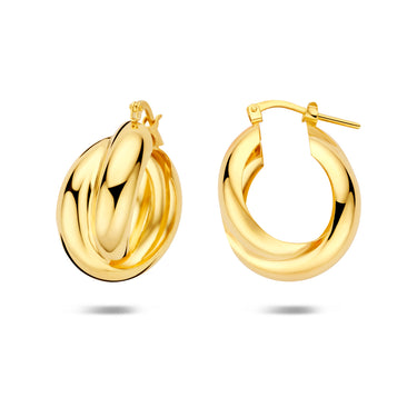 Chunky Oorringen 24,5 mm Goud Verguld Zilver - beeld 3